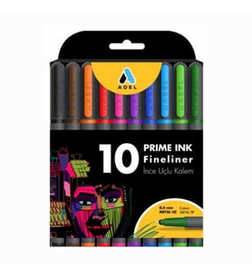 Fineliner 10 lu İnce Uçlu Kalem Prime Ink 10 Renk 1 Paket (Karışık)