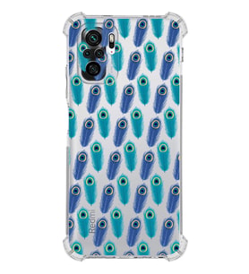 PrintiFy Xiaomi Redmi Note 10 Uyumlu Nazar Boncuğu 4 Baskılı Şeffaf Köşe Korumalı Antişok Kılıf