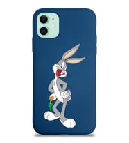 Apple iPhone 11 Uyumlu Lansman Kılıf Bugs Bunny Tasarımlı Altı Kapalı İçi Kadife Kaplı  Kapak (Şeffaf)
