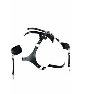 Mulvxbrf Brf02 Siyah Harness Takım Deri Fiyonk Detaylı Metal Halka Aksesuarlı - Brf1197 (Mulvix)
