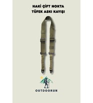 Haki Çift Nokta Askı Kayışı (Siyah)