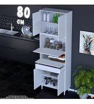 Eliusta Alp 80 cm Çekmeceli Erzak Dolabı - Çok Amaçlı Banyo Kiler Mutfak Antre Depolama Dolabı 80x226x32 cm