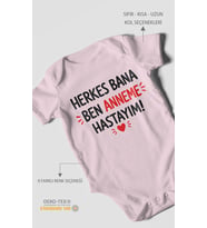 Herkes bana ben anneme hastayım Kısa Kollu Bebek Body %100 Pamuk
