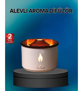 Alev Efektli Buhar Makinesi – Aromaterapi, Nemlendirme Işık Modlu Tasarım