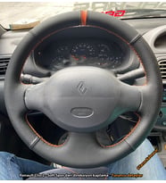 Clio 2 Araca Özel Direksiyon Kılıfı (Noktalı Soft Yüzüklü) (Karışık)