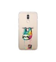 Huawei Mate 10 Lite ile Uyumlu Splash Tembel Hayvan Tasarımlı Şeffaf Silikon Kılıf