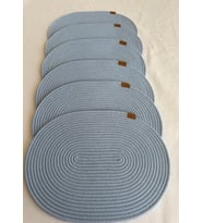 Jüt Amerikan Servis Sofra Altlığı, Masa Dekoru Supla Oval 30x40 6lı (Açık Mavi)
