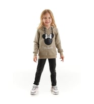 MINNIE MOUSE Minnie Kız Çocuk Kapüşonlu Sweatshirt Ve Deri Tayt 2'li Takım 20192