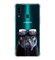 PrintiFy Samsung Galaxy A20S Uyumlu Köpek 3 Baskılı Şeffaf Köşe Korumalı Antişok Kılıf