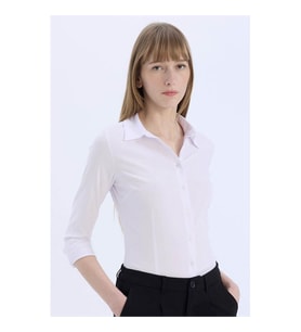 Defacto Regular Fit Basic Düz Bengalin Beyaz Kadın Gömlek I5278AZ/WT36