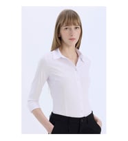 Defacto Regular Fit Basic Düz Bengalin Beyaz Kadın Gömlek I5278AZ/WT36