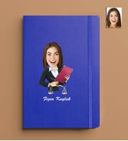 Kişiye Özel Avukat Kadın Model 13x21 Mavi Defter-25