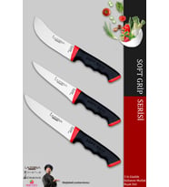 Lazbisa Soft Grip Mutfak Bıçak Seti Et Ekmek Sebze Bıçağı 3 Lü Set Günlük Kullanım ( Mtf-051 )
