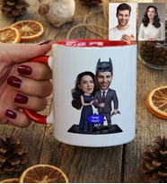 Kişiye Özel Karikatürlü Süper Kahraman Çift Sevgililer Kupa Bardak Sevgililer Günü Hediyesi