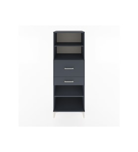 Hyperion Dolap 3 Raflı 2 Çekmeceli 60x44x163 Antrasit-Antrasit