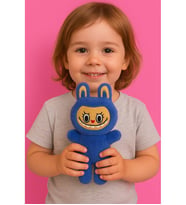 Labubu Peluş Bebek Dekoratif Oyuncak, Uyku Arkadaşı Labubu Oyuncak (Mavi)