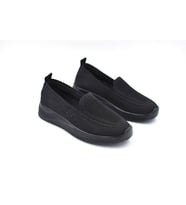 Beyaz (Filinta Moda) Poli Hafif Taban Dokuma Günlük Kadın Comfort Ayakkabı SİYAH
