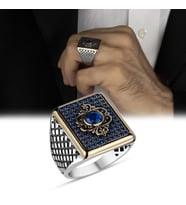 Mikro Zirkon Taşlı 925 Ayar Gümüş Erkek Yüzük