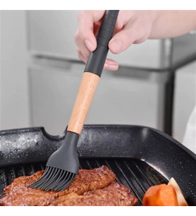 Silikon Bambu Saplı Siyah Fırça