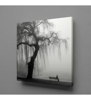 YAĞMURLU BİR SONBAHAR RESMİ TEMALI KANVAS TABLO 160x160cm