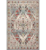 Eliana Home Baskılı, Yıkanabilir Kaymaz Taban Salon Halısı LNA1794 100x150 cm (Bej)