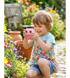 Çocuklar İçin Baskılı Mini Kamera 6 Kalem 5 Kağıt Rulosu Hediyeli Eğlenceli Fotoğraf Makinesi