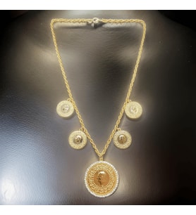 Saray Serisi: 60 cm Zincir Antialerjik Parlak Gold Beşi  Bir Yerde Bijuteri Kolye - Zarif ve Şık