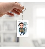 Kişiye Özel Balıkçı Erkek Karikatürlü Anahtarlık