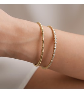 Goldium Şık 14 Ayar Altın Kombin Bileklik Seti (Sarı)