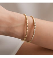 Goldium Şık 14 Ayar Altın Kombin Bileklik Seti (Sarı)