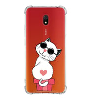 Xiaomi Redmi 8A Köşe Korumalı Antişok Kapak Coolcat Tasarımlı Şeffaf Silikon Kılıf