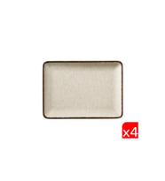 Dikdörtgen Tabak Takımı, Tarçın Renk, 4 Parça, 18x13cm
