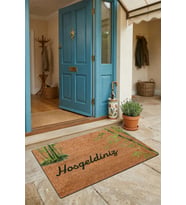 Valerine Life Kapı Önü Paspası 45x70cm Kaymaz Taban Dekoratif iç Dış Mekan Yeşil Bambu Ağacı
