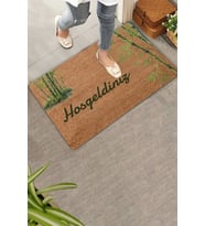 Valerine Life Yeşil Bambu Ağacı Hoş Geldiniz Kapı Önü Paspası 45x70cm (Kahverengi)