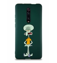 Xiaomi Redmi K20 Soft Premier Kapak Squidward Dokunaç Tasarımlı Silikon Kılıf - Yeşil (Şeffaf)