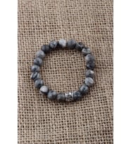 GRİ JASPER DOĞAL TAŞ BİLEKLİK 8 MM