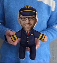 BK Gift Kişiye Özel Fotoğraflı Pilot Bebek Yastık