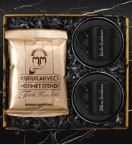 İkili Porselen Kişiye Özel Türk Kahvesi Fincanı & Kuru Kahveci Mehmet Efendi Türk Kahvesi