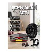 ANC Bluetooth Kulaklık ve AMOLED Ekranlı Akıllı Saat Seti Uyku Nabız Spor Takipli