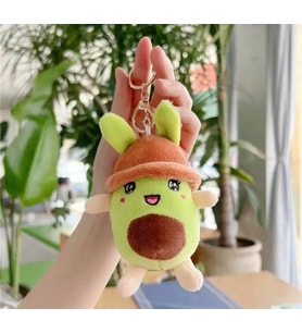 Avakado Şapkalı Peluş Anahtralık 11 cm