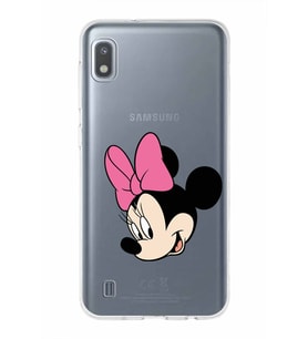 Samsung Galaxy A10  Kapak Minnie Mouse Tasarımlı Şeffaf Silikon Kılıf