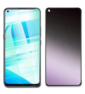 OPPO Realme 7 3D Full Privacy Gizlilik Tempered Cam Ekran Koruyucu-(5775) - LOHO4876-3067 (Siyah)