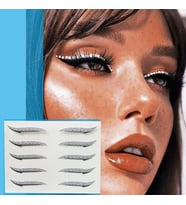 Xolo Taşlı Eyeliner Sticker 5 Çift Göz Rimel Eyeliner XL1314 Gri Simli Kristal
