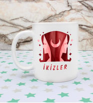 İkizler Burcu Özel Tasarım Kupa Bardak (Beyaz)