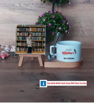 Kütüphaneci Fotoğraflı Dekoratif Taş, Kupa Bardak Beyaz Hediye (Model 8)