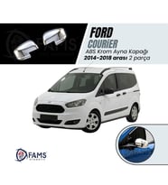 Ford Courier Abs Krom Ayna Kapağı 2014-2018 Arası 2 Prç. Paslanmaz Çelik