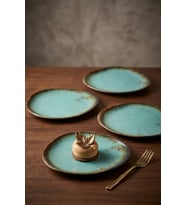 Reaktif Turkuaz Trior Pasta Tabağı 23 Cm 4 Adet