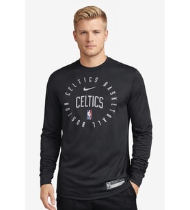 Nike Boston Celtics Legend Practice Sweatshirt SS Crew Black Logolu Unisex Günlük Sweatshirt Siyah