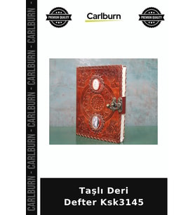 Özel Üretim Not Defteri Hediye Şık Taşlı Deri Defter Ksk3145