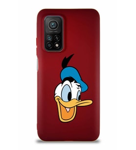 Xiaomi Mi 10T Soft Premier Kapak Donald Duck-A Tasarımlı Silikon Kılıf - Mürdüm (Şeffaf)